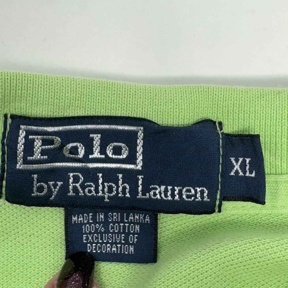 Polo Ralph Lauren Classic Fit Pique Polo Shirt Green Pink‎ Pony Cotton XL